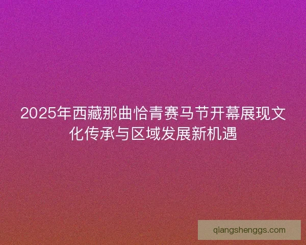 2025年西藏那曲恰青赛马节开幕展现文化传承与区域发展新机遇